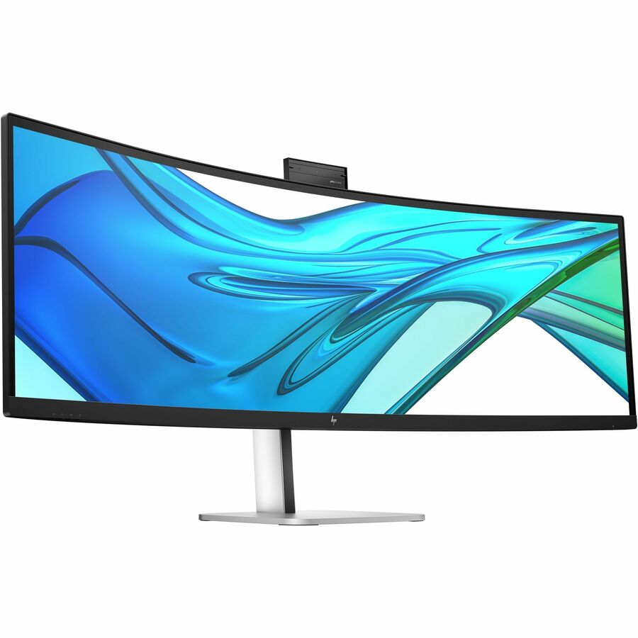 HP 549pm 49" Class Webcam Dual Quad HD (DQHD) Curved Screen LED Monitor - 32:9 - Black, Silver