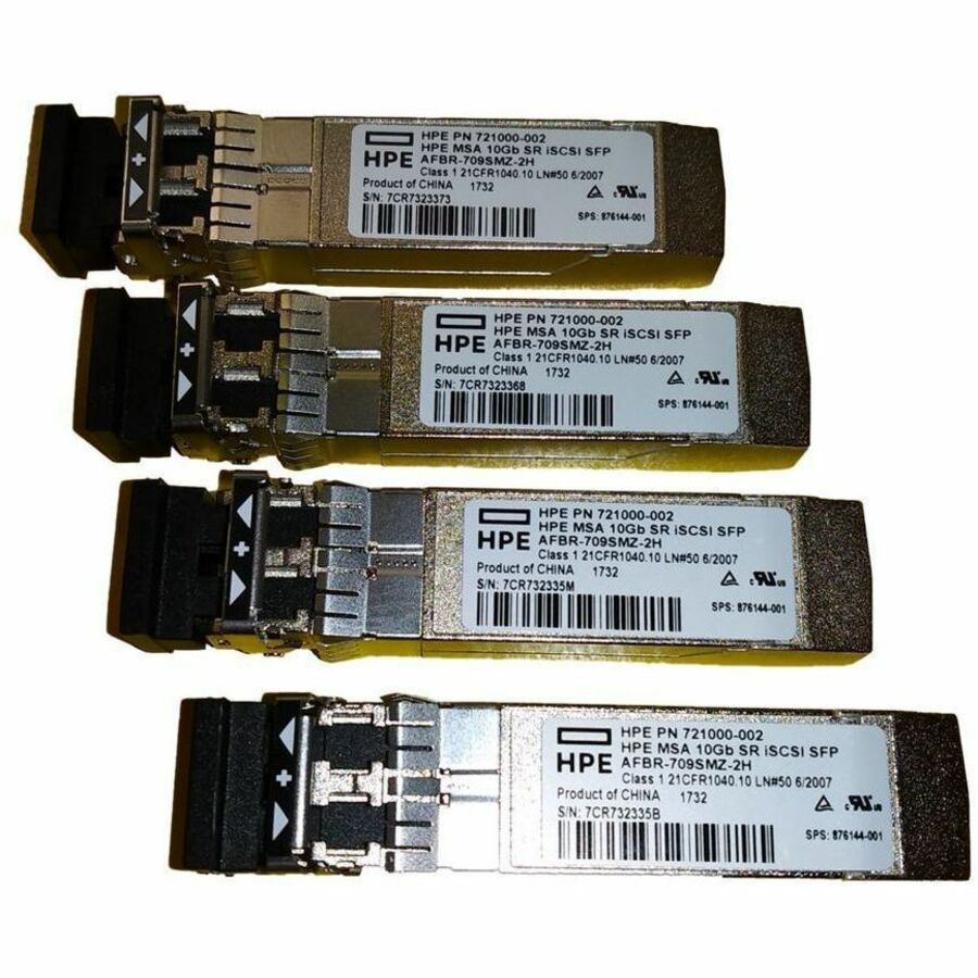 HPE MSA 10Gb SFP+ Short Range 4-pack iSCSI Transceiver Bundle