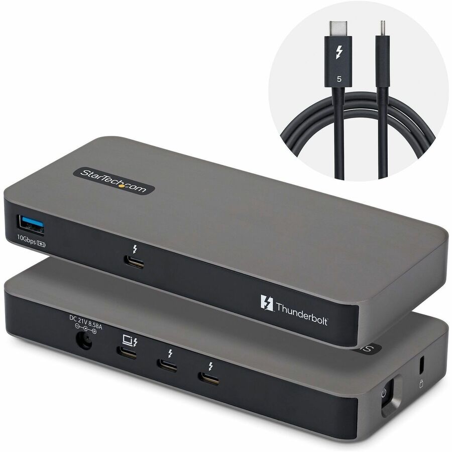 StarTech 4-Port Thunderbolt™ 5 Hub with Thunderbolt™ Share KVM, 80 / 120Gbps, 8K Multi-Display, 140W PD, USB-A 10Gbps, TB4 & USB4