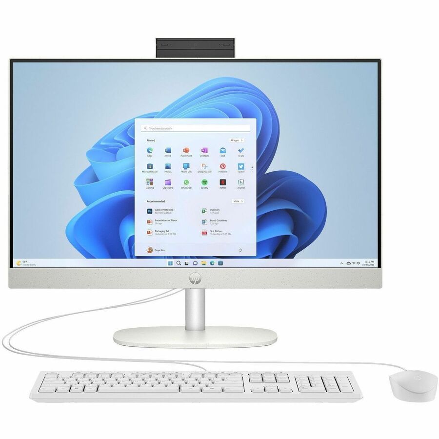 HP 24-cr0000a 24-cr0210 All-in-One Computer - AMD Athlon Silver Athlon 7000 Series 7120U - 8 GB - 256 GB PCI Express NVMe SSD - 23.8" Full HD Touchscreen - Desktop - Shell White - Refurbished