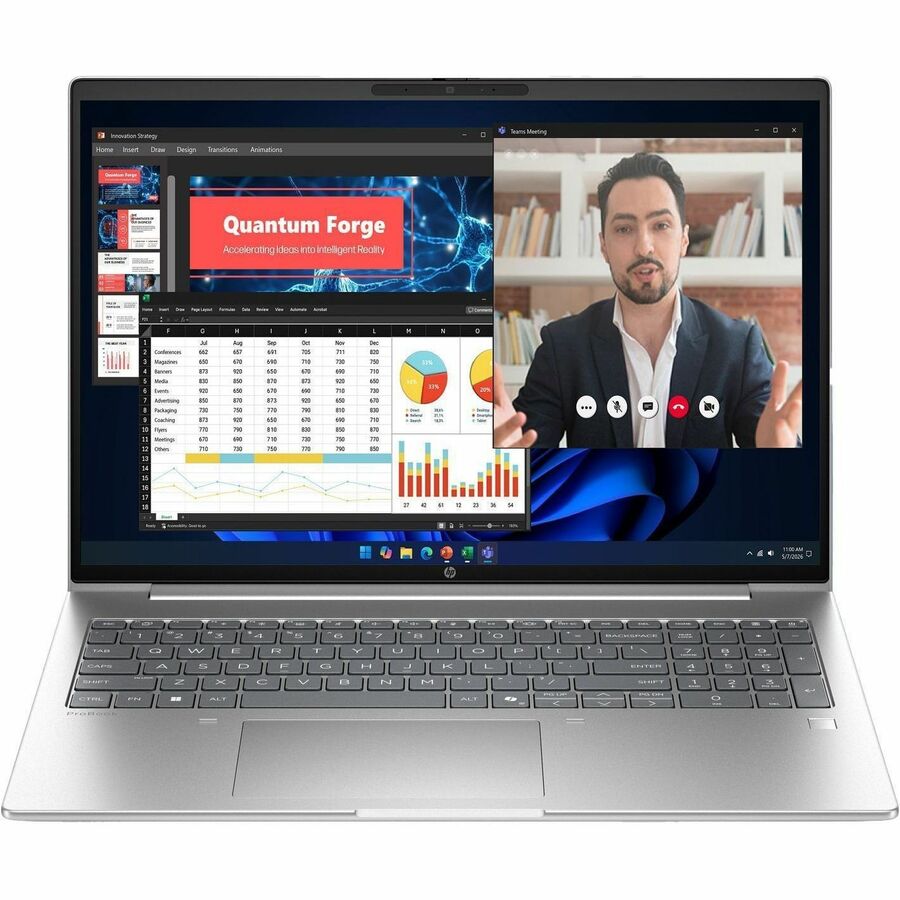 HP ProBook 4 G2a 16" Touchscreen Copilot+ PC Notebook - WUXGA - AMD Ryzen AI 5 Ryzen AI 400 Series 430 - 16 GB - 512 GB SSD - English Keyboard - Pike Silver Aluminum