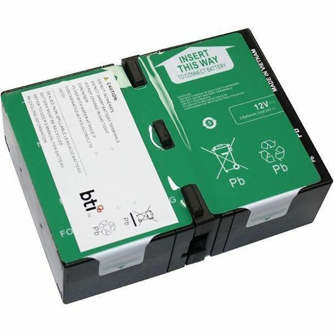 BTI APCRBC124-TAA 12V 2-CELL LEAD ACID UPS BATTERY FOR APC BR1200G-AR, BR1200G-F