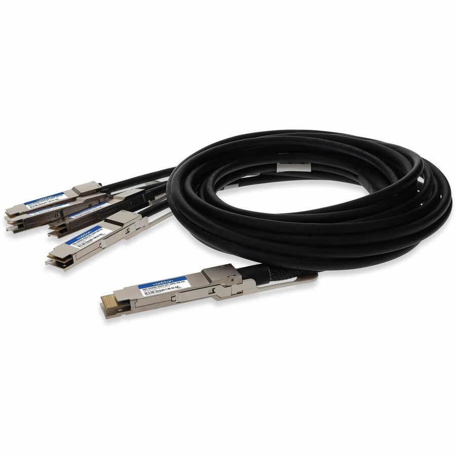 AddOn Dell DAC-Q56DD-4Q56-SFF-100G-2M Compatible TAA 400GBase-CU QSFP-DD 400G to 4xQSFP56 100G PAM-4 Direct Attach Cable (Passive Twinax, 2m)