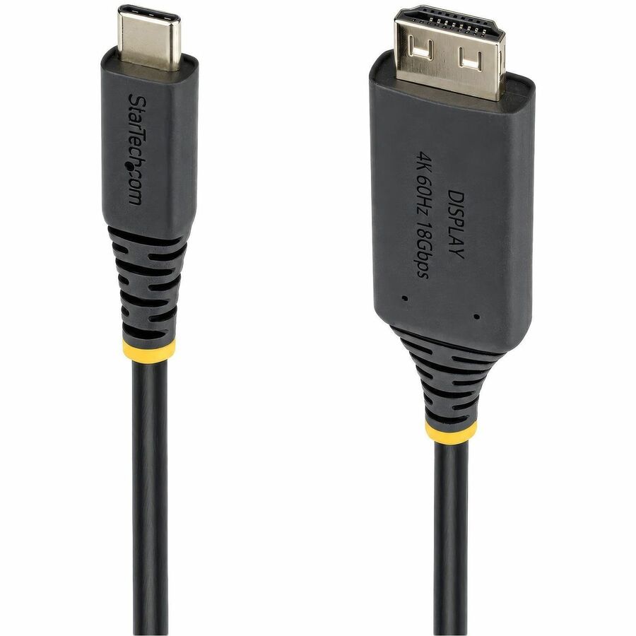 StarTech 15ft USB-C to HDMI Adapter Cable with Gripping Connector, 4K 60Hz, HDR, Uni-directional USBC to HDMI Video Converter