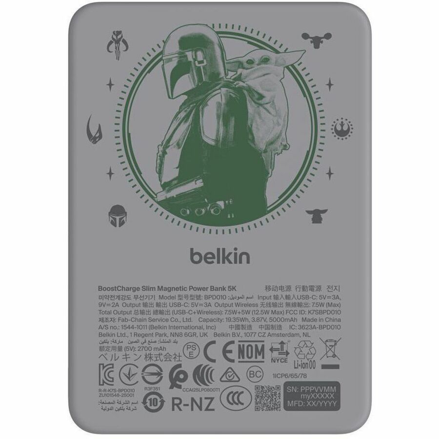 Belkin BoostCharge Slim Magnetic Power Bank 5K, The Mandalorian & Grogu