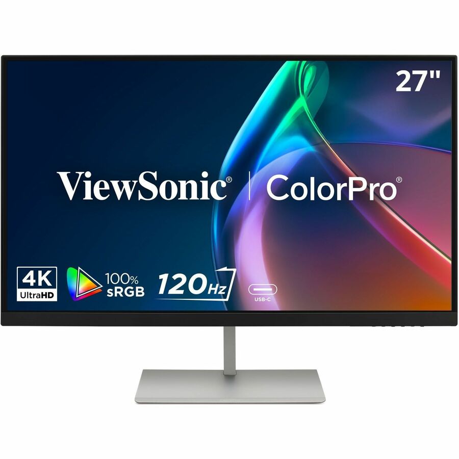 ViewSonic VP2766-4K 27 Inch 4K UHD ColorPro Monitor, IPS Display with 90W USB-C, 100% sRGB Pantone Validated, and 120Hz for Creative Work, Graphic Design, and Video Editing
