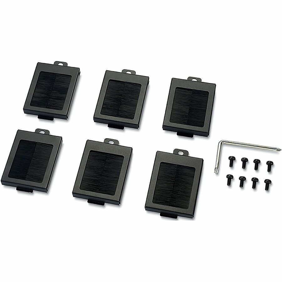 APC NetShelter Cable Management, Mounting Rail Brush Strips, Set of 6, for NetShelter SX 750 mm Wide, Black, 76 x 114 x 13 mm