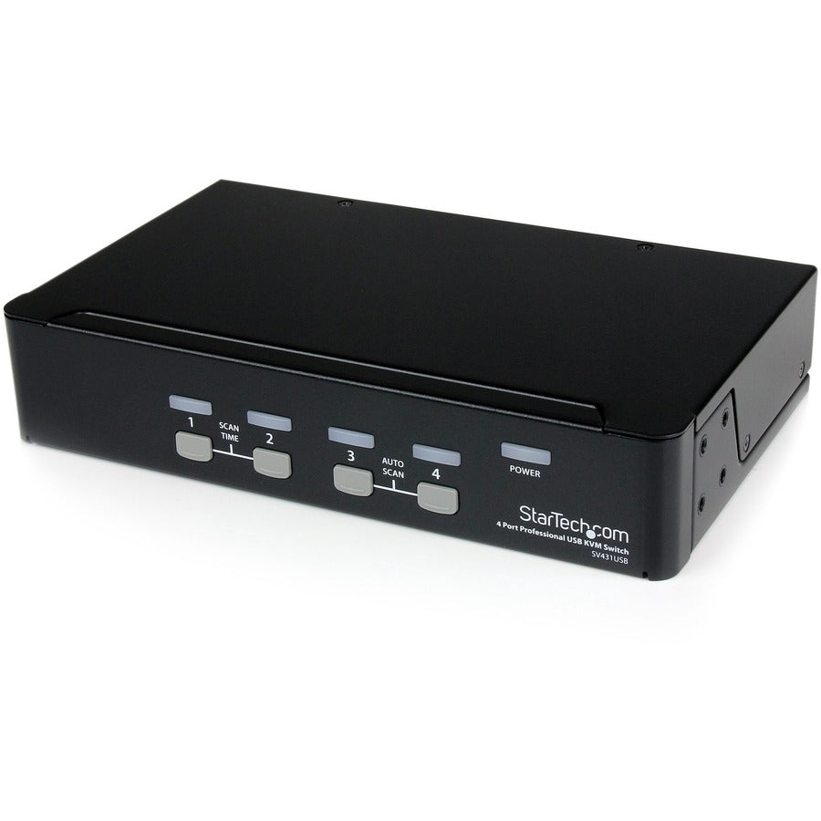 StarTech 4 Port Professional VGA USB KVM Switch with Hub, TAA