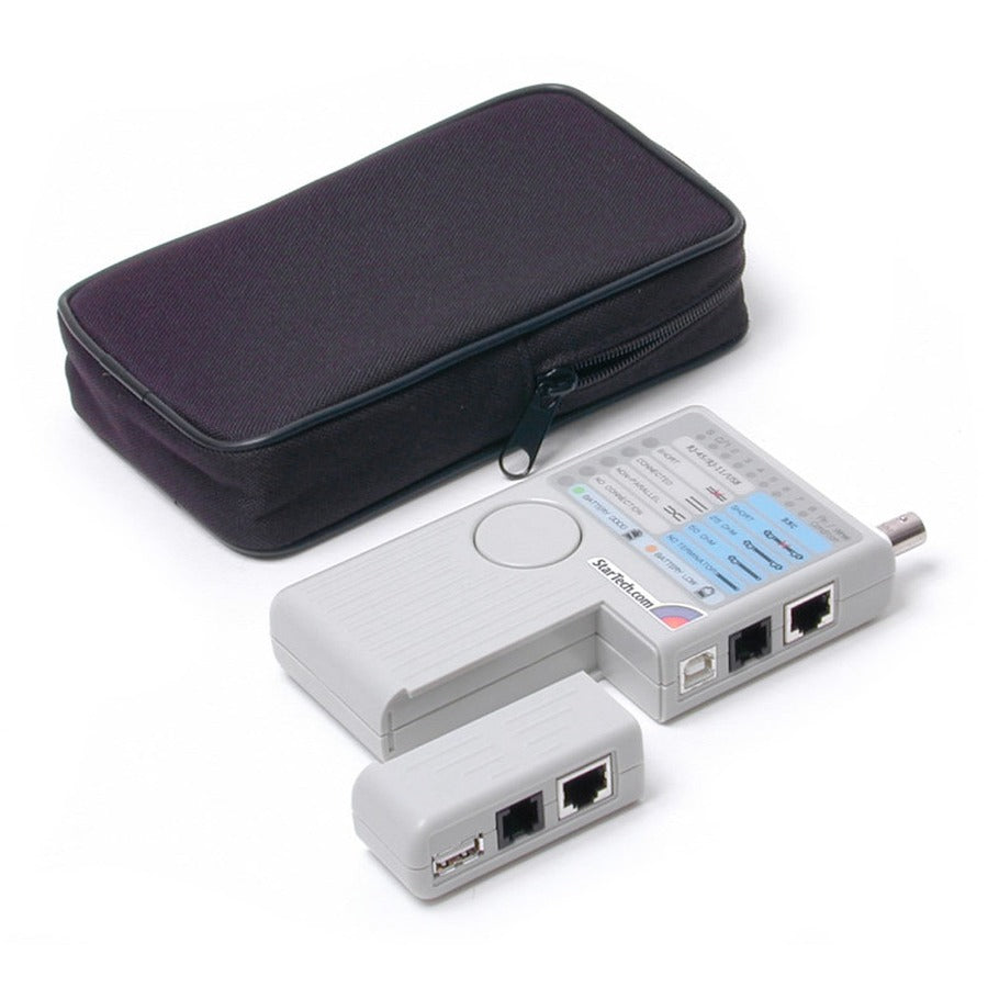 StarTech Professional Multi Function RJ45 RJ11 USB and BNC Cable Tester, Remote Cable Tester, Network testing device, TAA