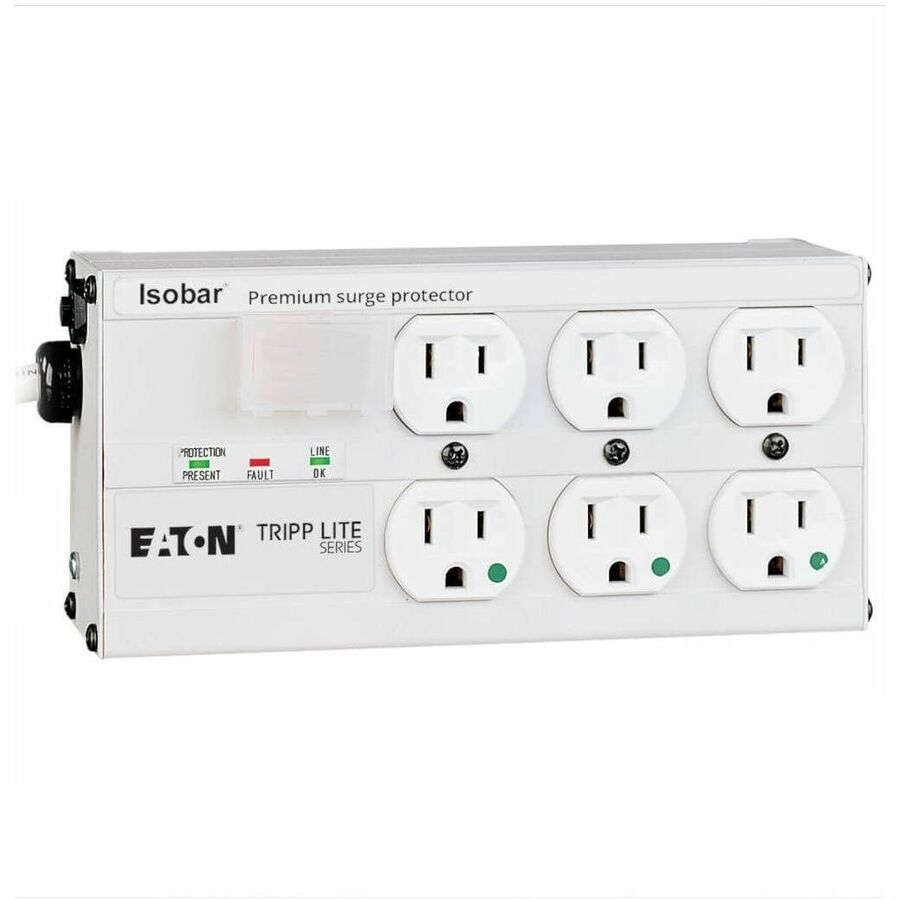 Eaton Tripp Lite Series Isobar Hospital-Grade 6-Outlet Surge Protector, 15 ft. (4.57 m) Cord, 3330 Joules, LEDs, UL 1363, Not For Patient-Care Vicinities