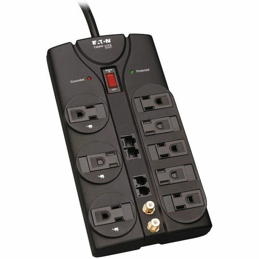 Tripp Lite by Eaton Protect It! 8-Outlet Surge Protector 10 ft. Cord 3240 Joules Modem/Coax/Ethernet Protection RJ45