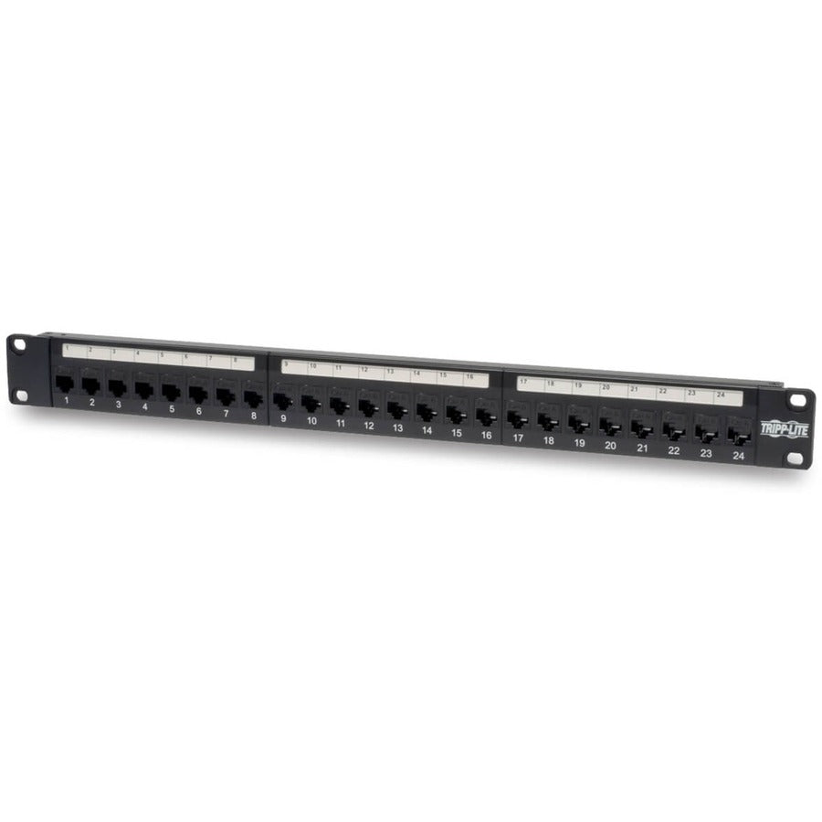 Tripp Lite by Eaton 24-Port 1U Rack-Mount Cat6/Cat5 Feedthrough Patch Panel RJ45 Ethernet TAA