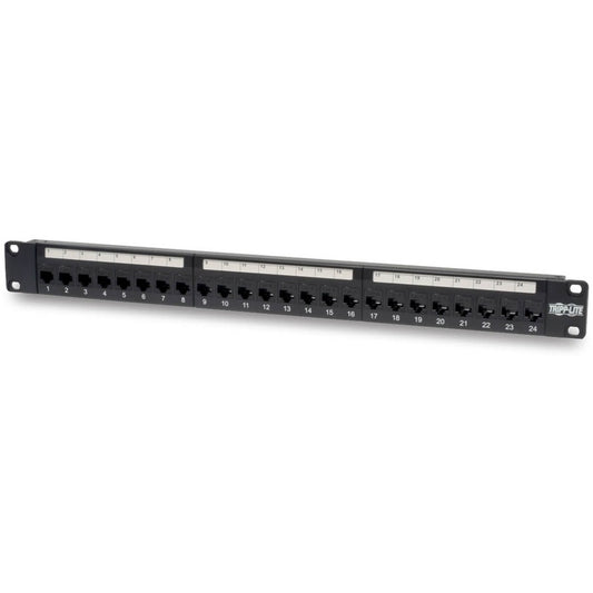 Tripp Lite by Eaton 24-Port 1U Rack-Mount Cat6/Cat5 Feedthrough Patch Panel RJ45 Ethernet TAA