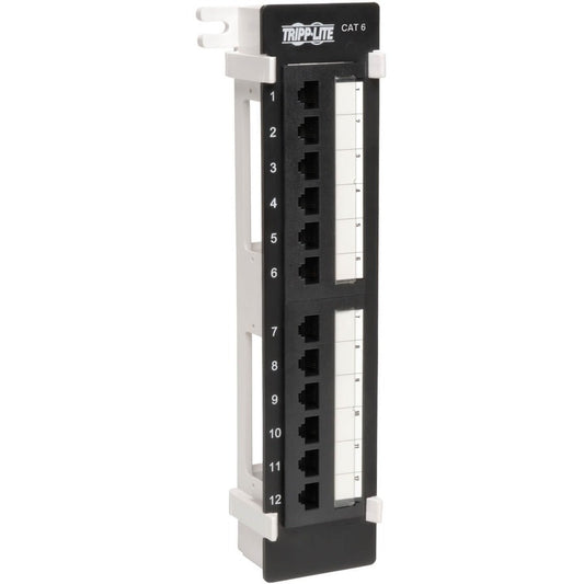 Tripp Lite by Eaton 12-Port Cat6 Wall Mount Vertical 110 Patch Panel RJ45 TAA GSA