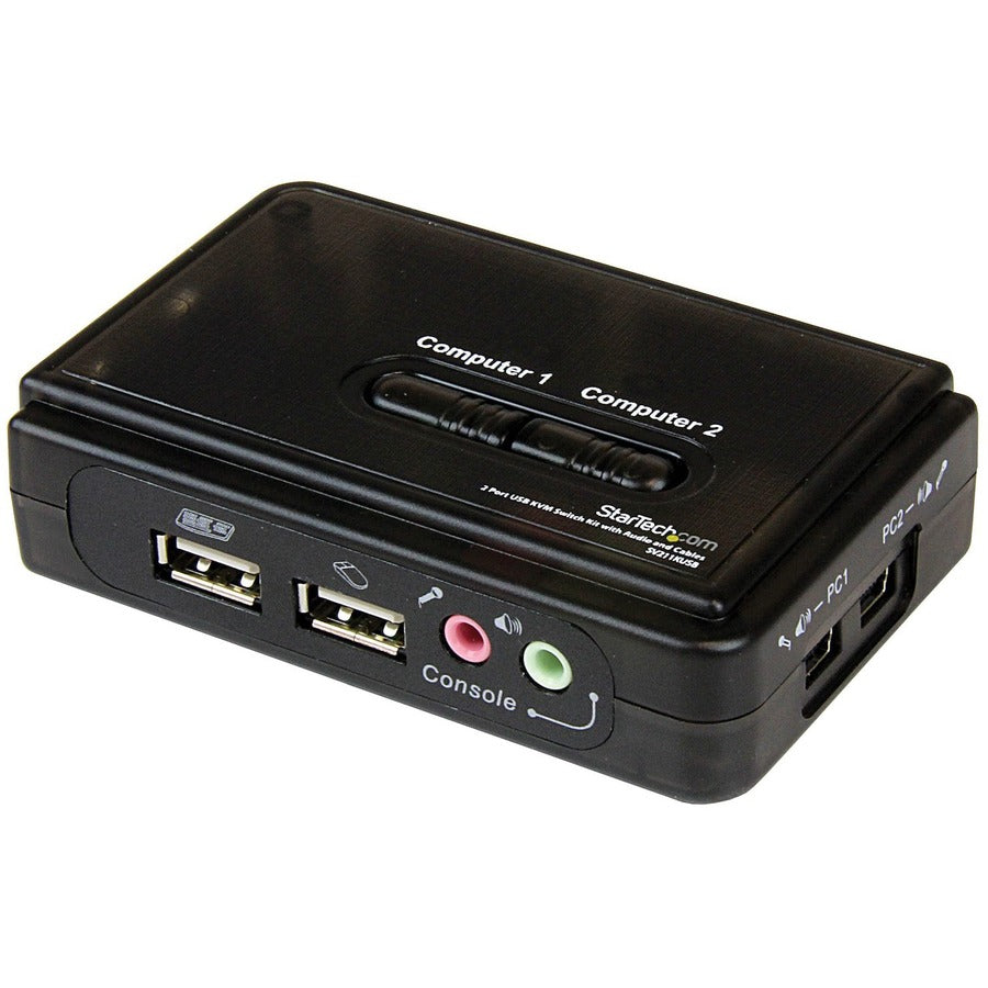 StarTech 2 Port USB KVM Kit with Cables and Audio Switching - KVM / audio switch - USB - 2 ports - 1 local user