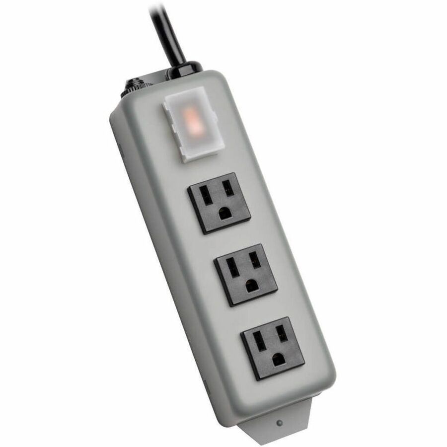 Tripp Lite by Eaton Industrial Power Strip 3-Outlet 6 ft. (1.8 m) Cord NEMA 5-15P Plug Switch Guard