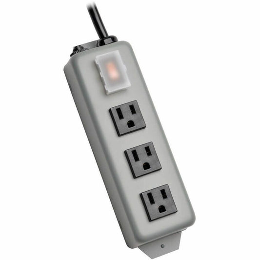 Tripp Lite by Eaton Industrial Power Strip 3-Outlet 6 ft. (1.8 m) Cord NEMA 5-15P Plug Switch Guard