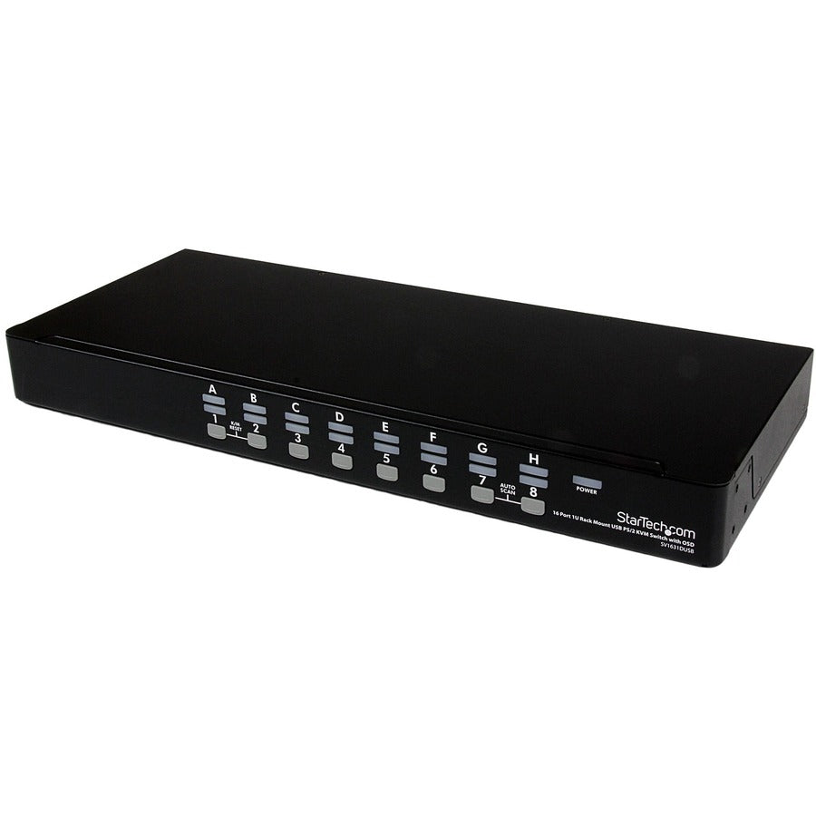StarTech 16 Port 1U Rackmount USB PS/2 KVM Switch with OSD, TAA