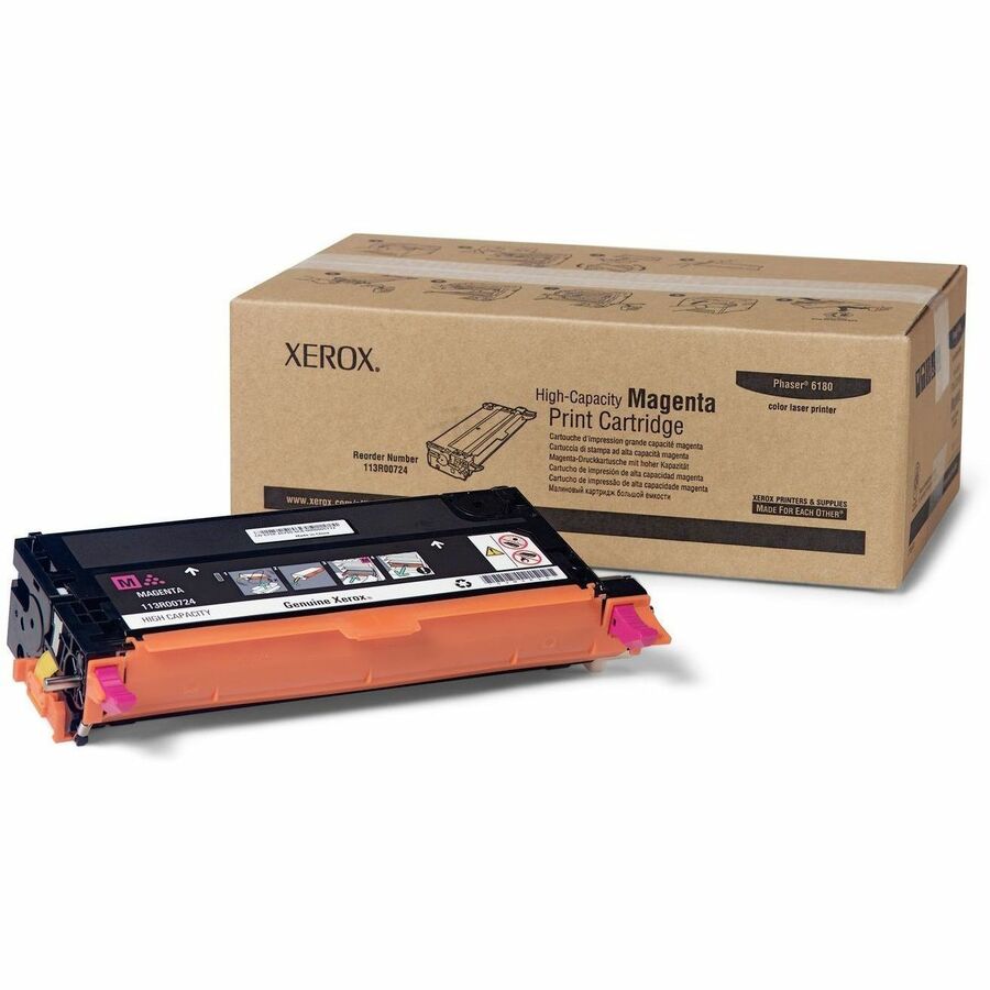 Xerox Genuine Phaser™ 6180/6180MFP Magenta High capacity Toner Cartridge (6000 Pages) - 113R00724