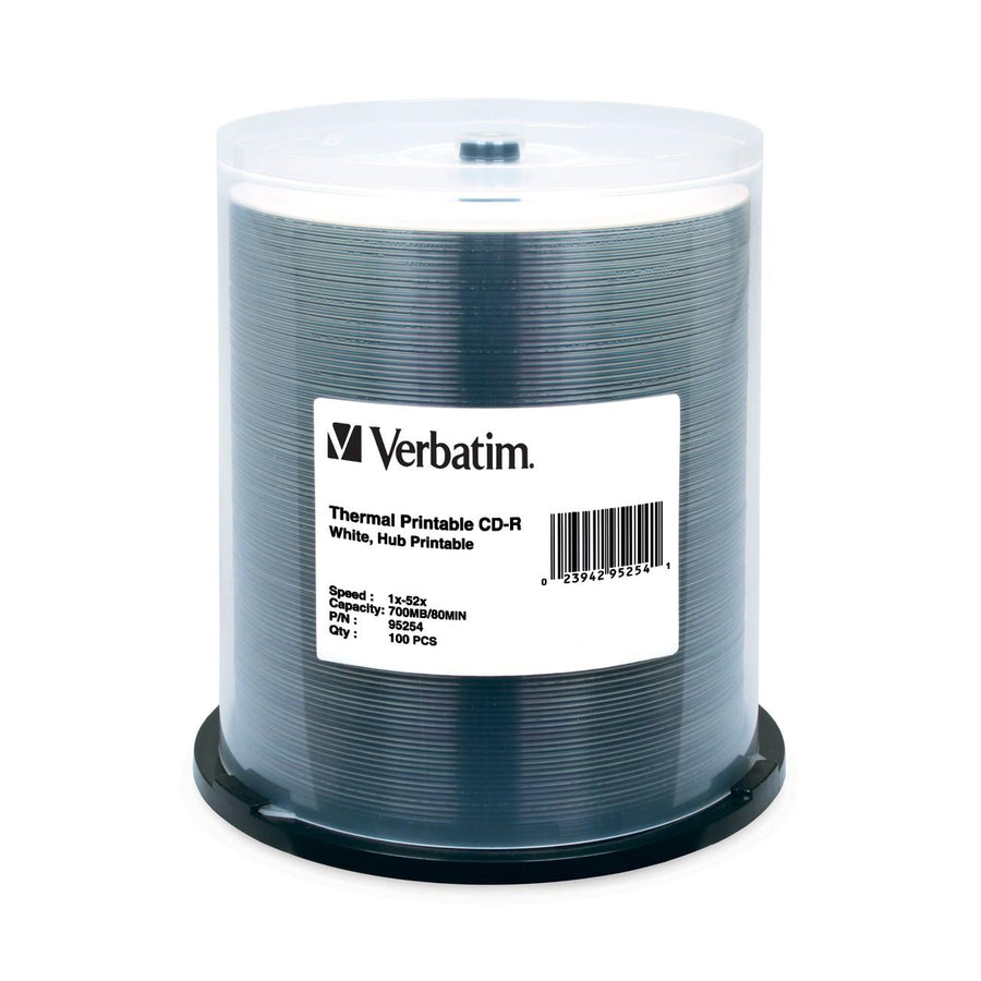 100PK CD-R 80MIN 700MB 52X WH THERM HUB