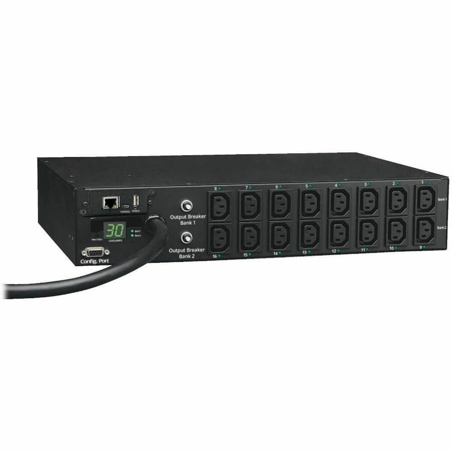 Tripp Lite by Eaton PDU 5.5kW Single-Phase Switched PDU - LX Interface 208/230V Outlets (16 C13) L6-30P Input 12 ft. (3.66 m) Cord 2U Rack-Mount TAA