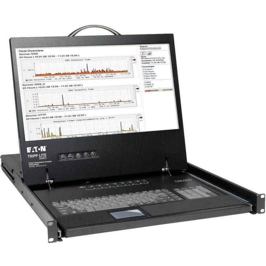 Tripp Lite by Eaton NetController 8-Port 1U Rack-Mount Console KVM Switch with 19-in. LCD
