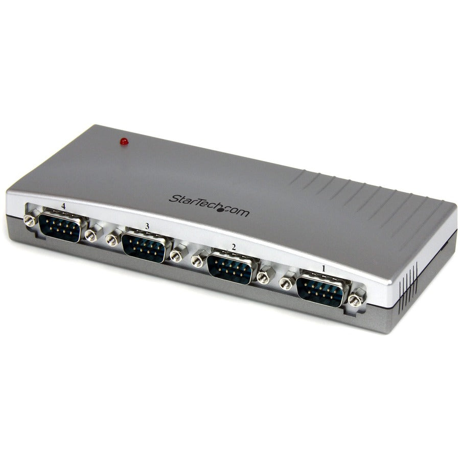 StarTech USB to Serial Adapter Hub - 4 Port - Bus Powered - DB9 (9-pin) - USB Serial - FTDI USB to Serial Adapter, TAA