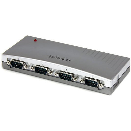 StarTech USB to Serial Adapter Hub - 4 Port - Bus Powered - DB9 (9-pin) - USB Serial - FTDI USB to Serial Adapter, TAA