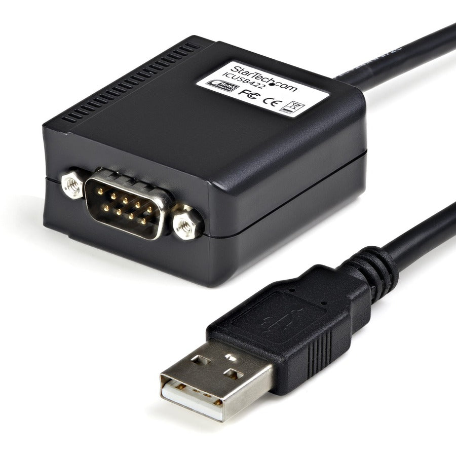 StarTech 6ft (1.8m) 1-Port Professional RS422/485 USB Serial Cable Adapter with COM Retention, USB to RS422 Adapter - TAA