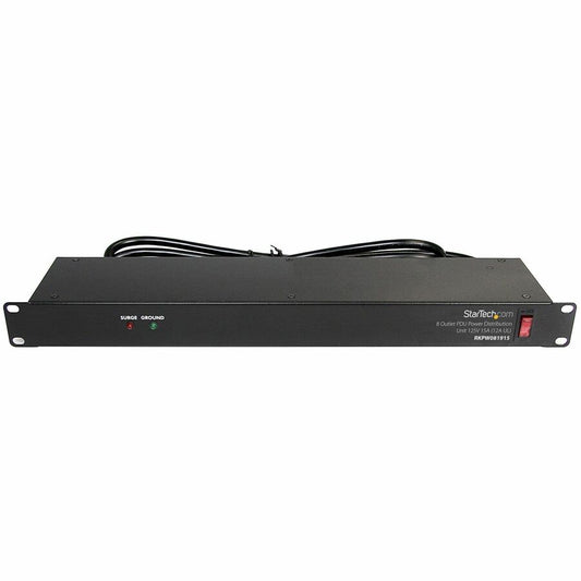 StarTech Rackmount PDU with 8 Outlets with Surge Protection - 19in Power Distribution Unit - 1U