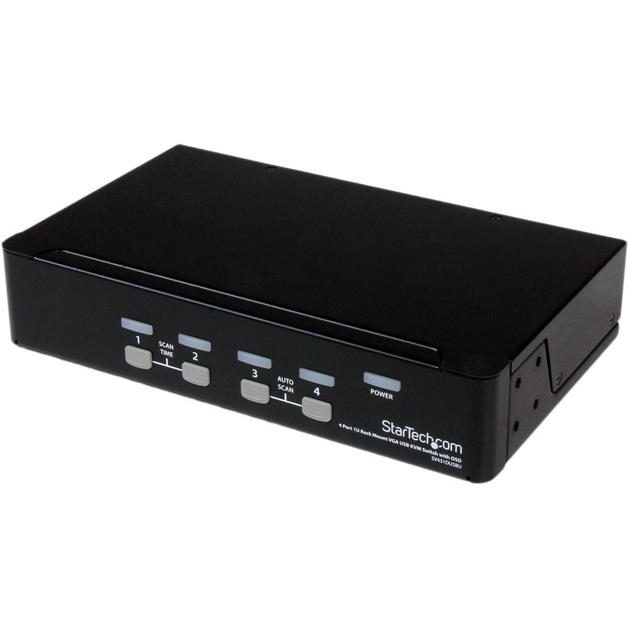 StarTech 4 Port 1U Rackmount USB KVM Switch with OSD, TAA