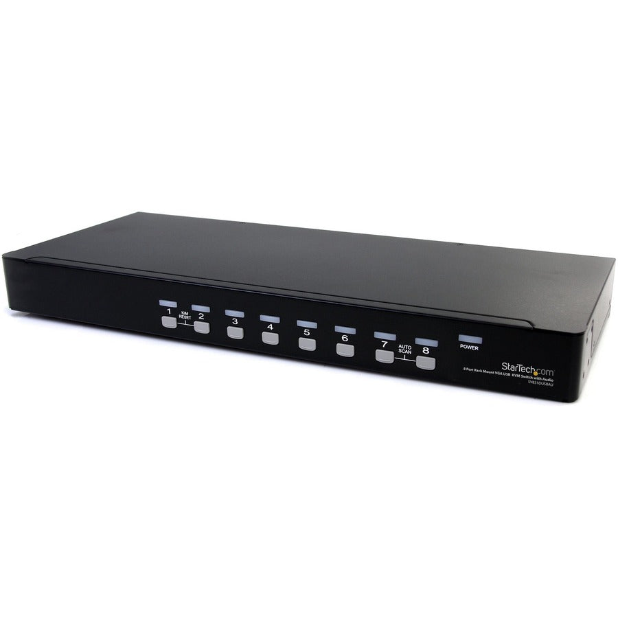 StarTech 8 Port Rackmount USB VGA KVM Switch w/ Audio, TAA