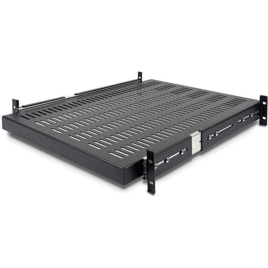 StarTech 2U 20 to 30in Adjustable Mounting Depth Vented Sliding Rack Mount Shelf - 50lbs / 22.7kg - 24in Deep