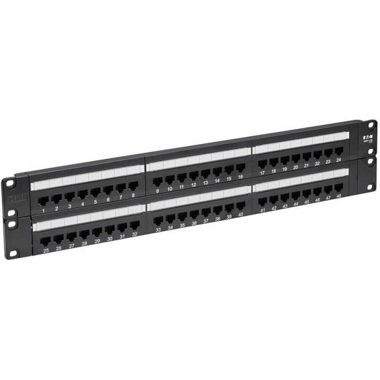 Tripp Lite by Eaton 48-Port Cat6 Cat5 Patch Panel Rackmount 110 Punch Down RJ45 Ethernet 1URM 568B