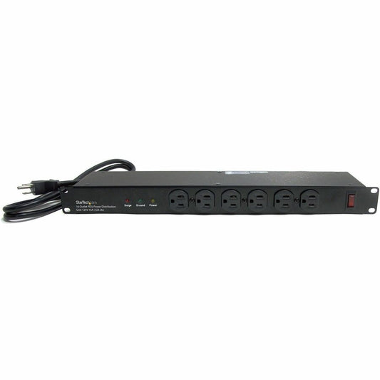 StarTech Rackmount PDU with 16 Outlets and Surge Protection - 19in Power Distribution Unit - 1U
