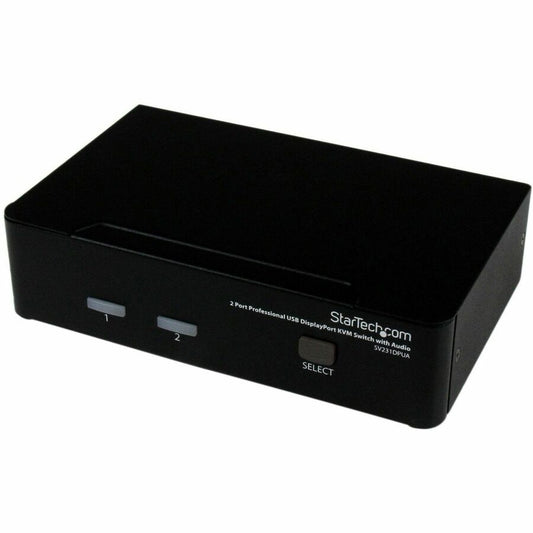 StarTech 2 Port USB DisplayPort KVM Switch with Audio, TAA