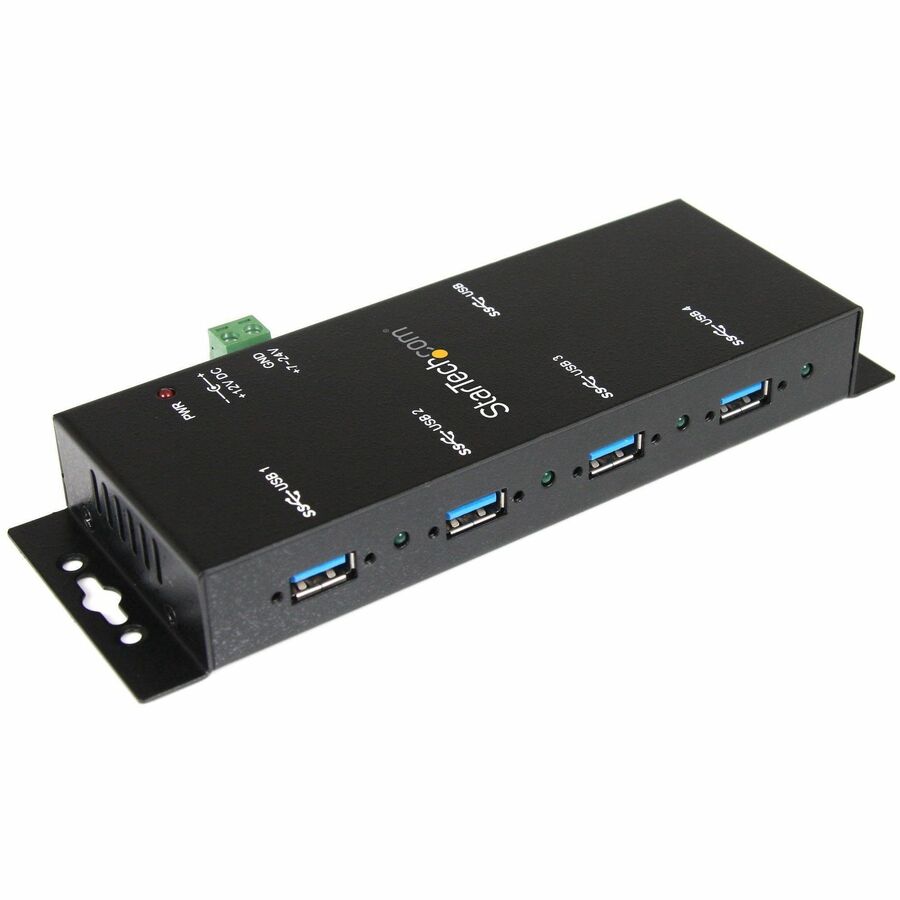 StarTech 4 Port Industrial USB 3.0 Hub, 5Gbps, Mountable, Rugged USB Hub, TAA