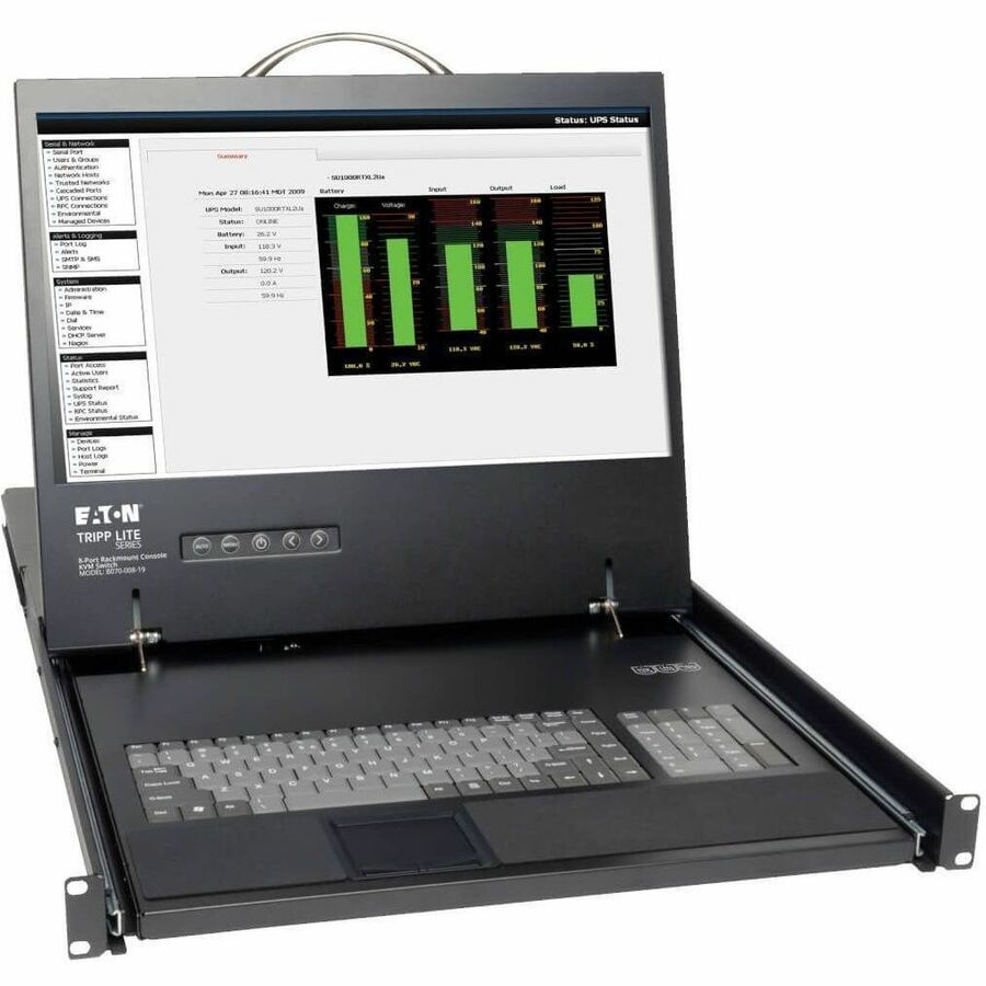 Tripp Lite by Eaton NetCommander 8-Port Cat5 1U Rack-Mount Console KVM Switch with 19-in. LCD