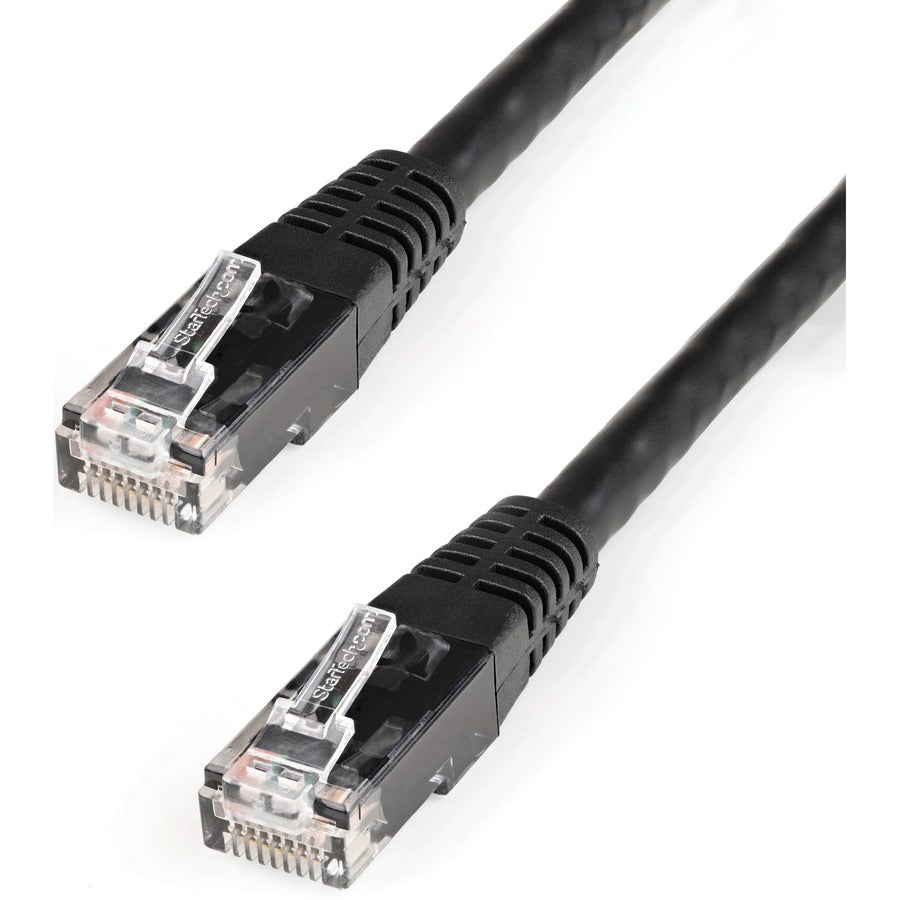 StarTech 100ft CAT6 Ethernet Cable - Black Molded Gigabit - 100W PoE UTP 250Mhz - Category 6 Patch Cord UL Certified Wiring/TIA