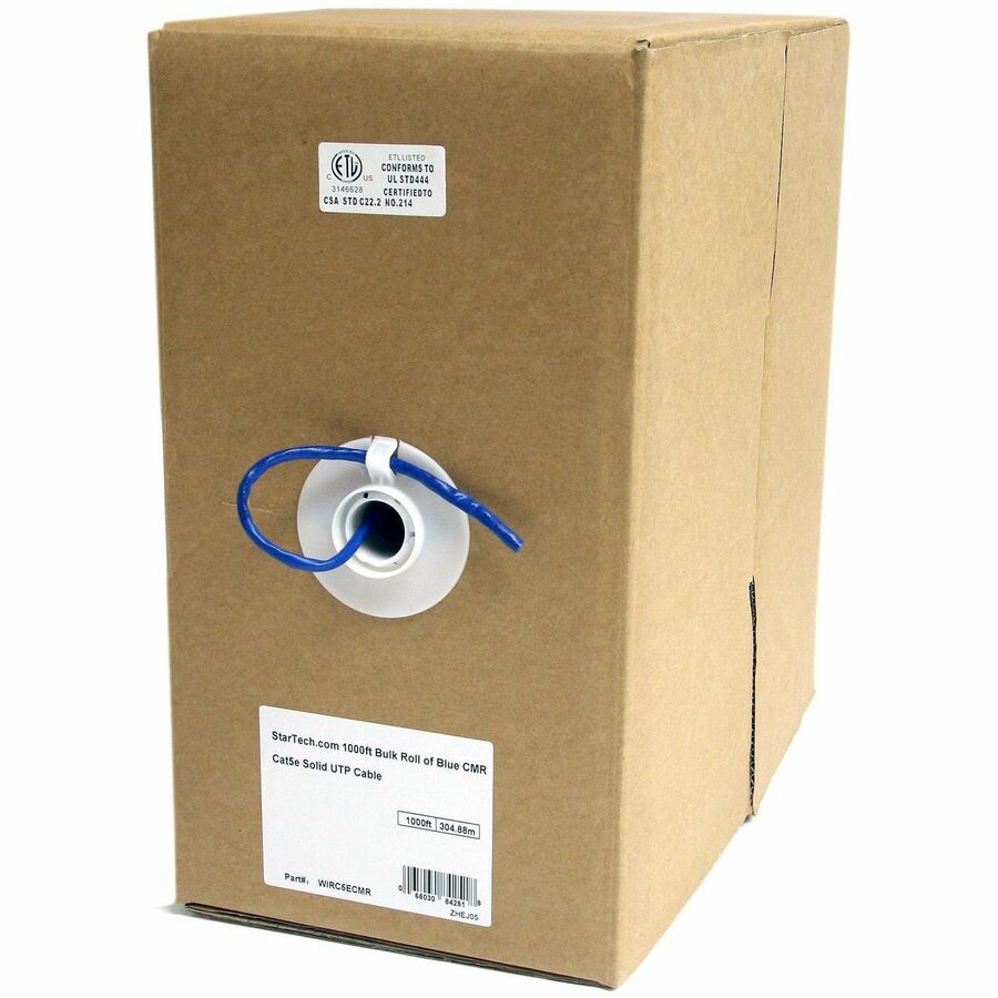 StarTech Bulk Cat 5e Ethernet Cable - 1000 ft. (304,8m) - Solid - CMR-Rated - Blue - TAA Compliant