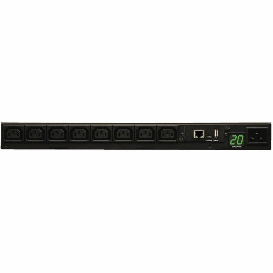 Tripp Lite by Eaton PDU 3.7kW Single-Phase 208/230V Monitored PDU - LX Platform 8 C13 Outlets C20 Input with L6-20P Adapter 2.4m Cord 1U Rack-Mount