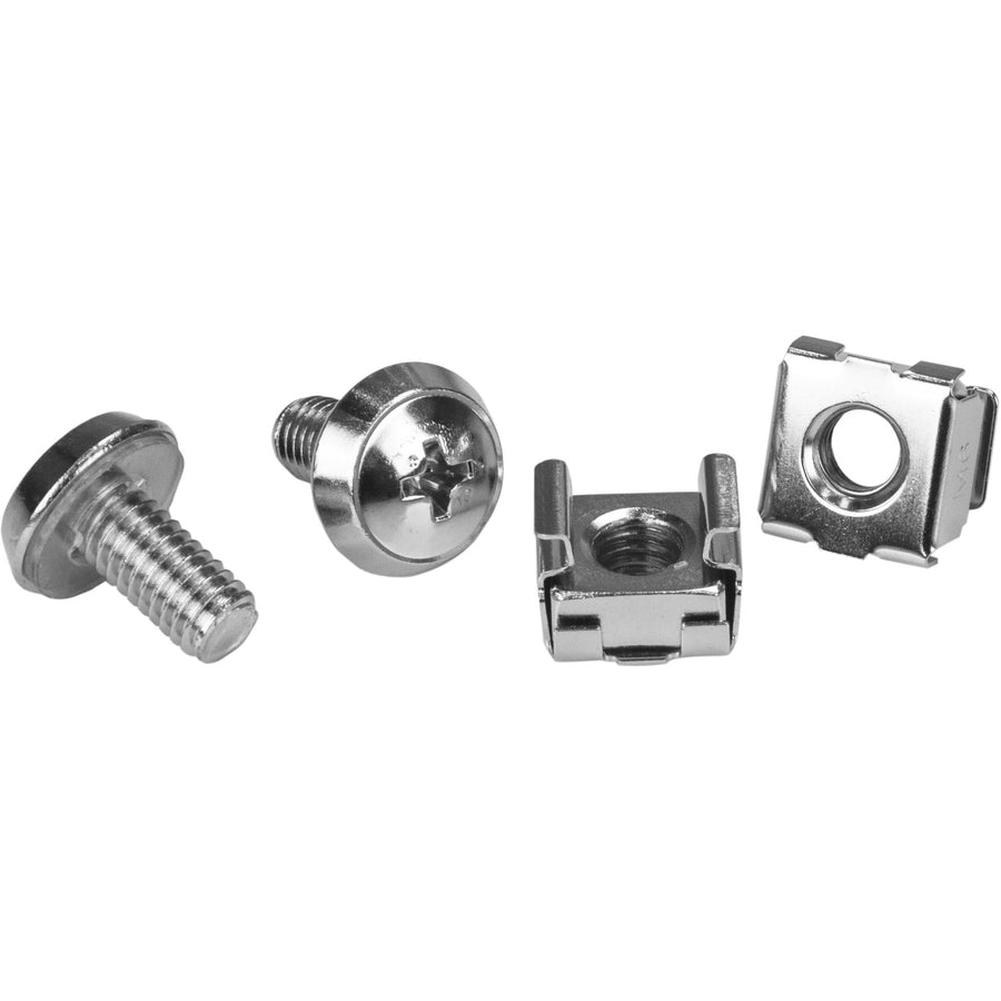 StarTech 100 Pkg M6 Mounting Screws and Cage Nuts for Server Rack Cabinet, TAA