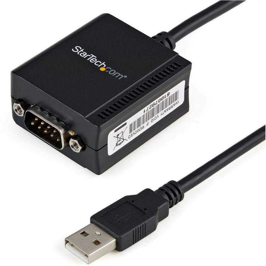 StarTech 6ft (1.8m) 1-Port FTDI USB to Serial RS232 Adapter Cable with COM Retention, USB to RS232 Adapter - TAA