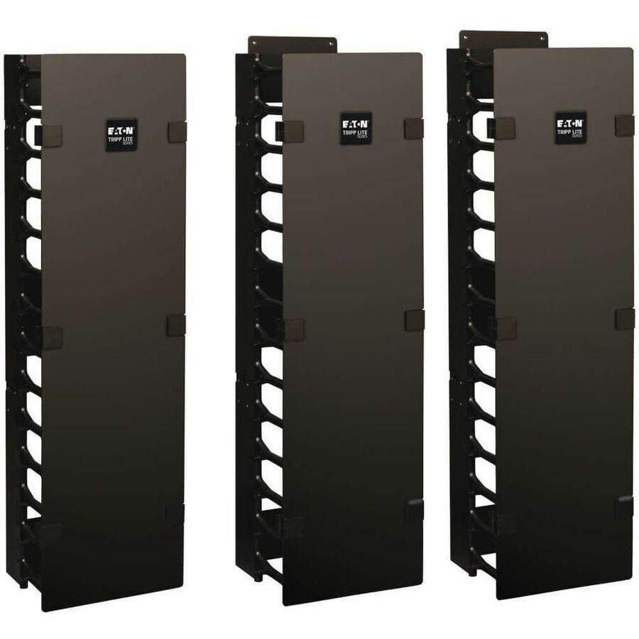 Tripp Lite by Eaton SmartRack 6-in. (15.24 cm) Wide High Capacity Vertical Cable Manager - Double finger duct with cover