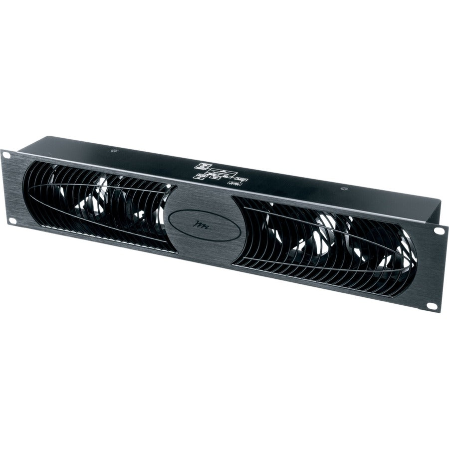 Middle Atlantic UQFP Ultra Quiet Fan Panel - 100 CFM Fan Panel - Black Brushed and Anodized