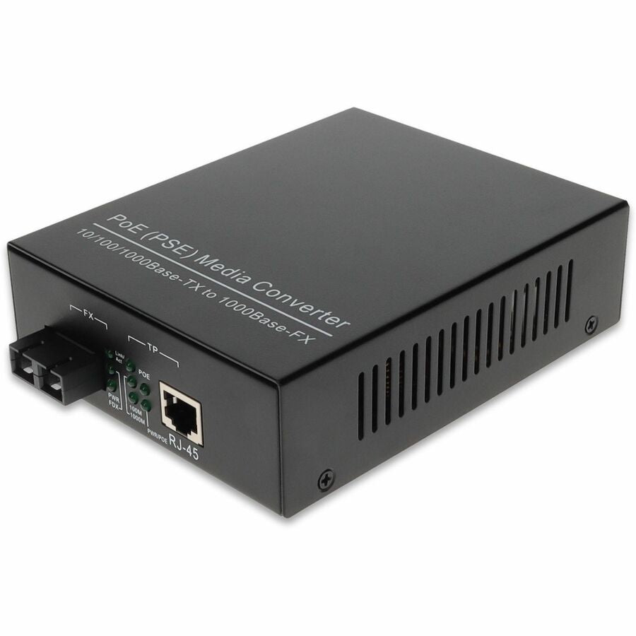AddOn 10/100/1000Base-TX(RJ-45) to 1000Base-LX(SC) SMF 1310nm 10km POE Media Converter
