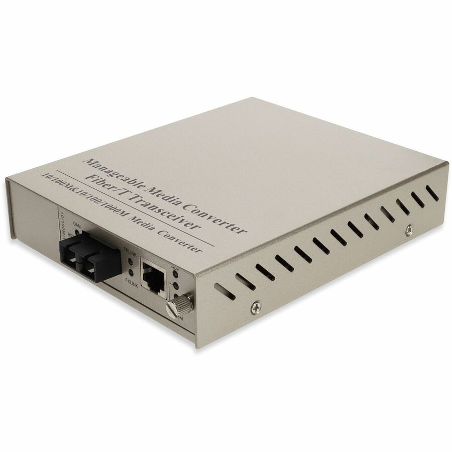AddOn 10/100/1000Base-TX(RJ-45) to 1000Base-LX(SC) SMF 1310nm 20km Managed Media Converter