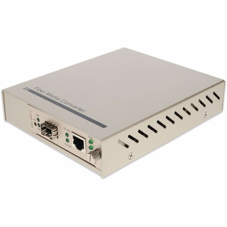 AddOn 10/100/1000Base-TX(RJ-45) to Open SFP Port Managed Media Converter