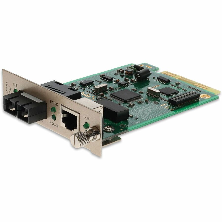 AddOn 10/100Base-TX(RJ-45) to 100Base-LX(SC) SMF 1310nm 20km Media Converter Card for our rack or Standalone Systems