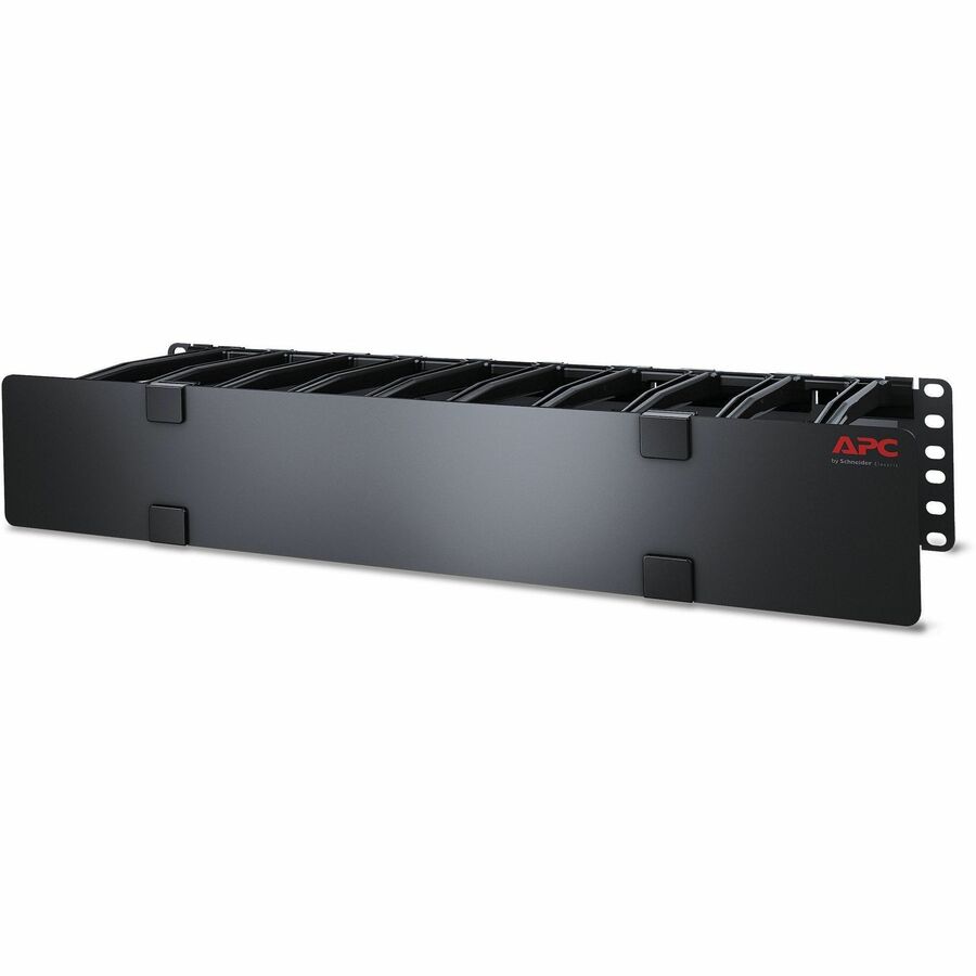 APC NetShelter Cable Management, Horizontal Cable Manager, 2U, with Cable Tie, Single Side with Cover, 482 x 89 x 165 mm